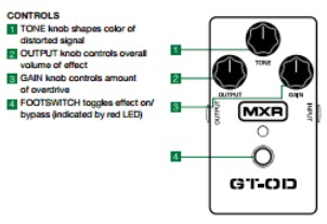 MXR CSP-021 GT-OD Overdrive Pedal